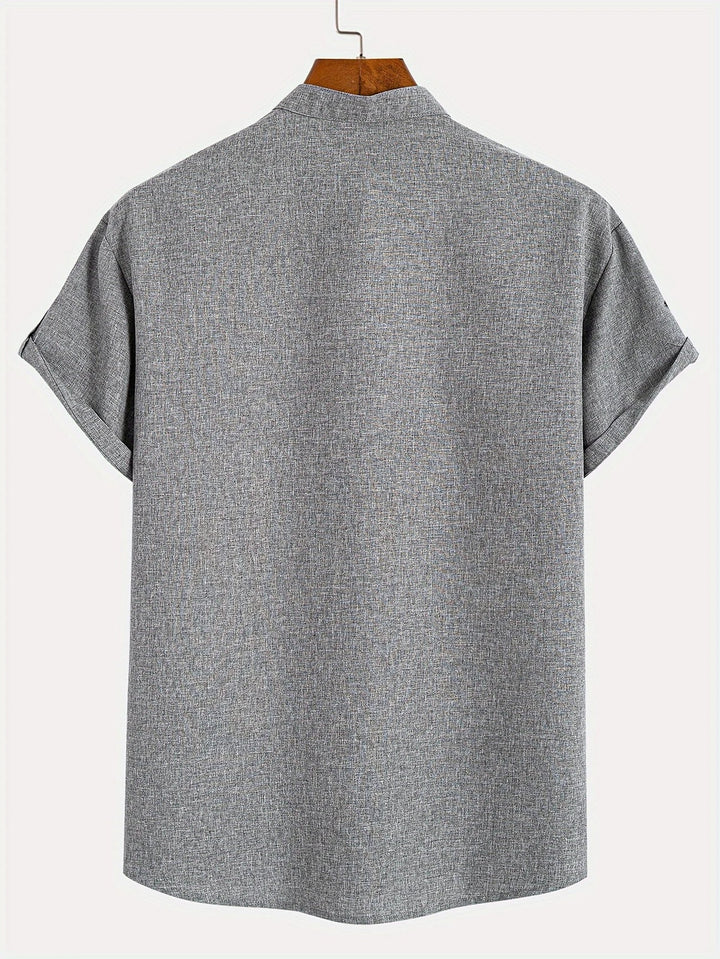 Elliott – Short Sleeve Band Collar Shirt