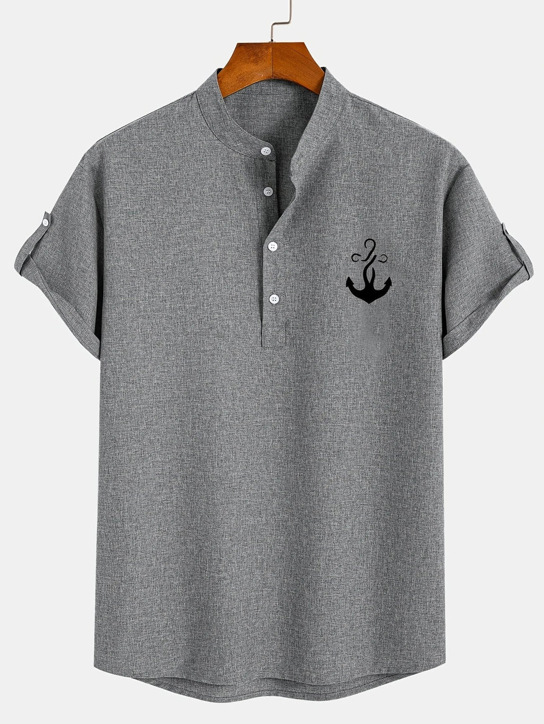 Elliott – Short Sleeve Band Collar Shirt