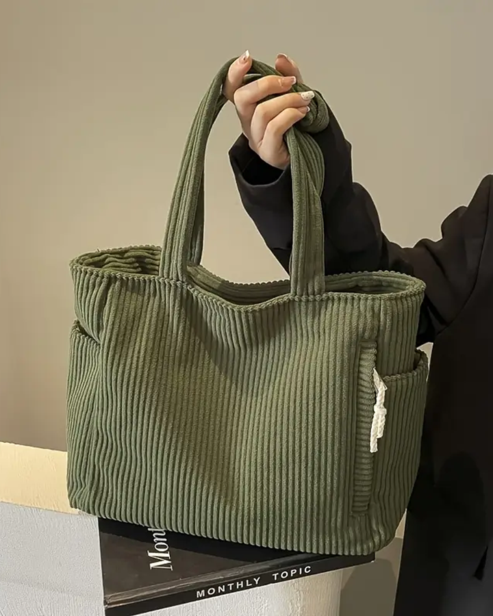 Olivia – Soft Corduroy Tote Bag