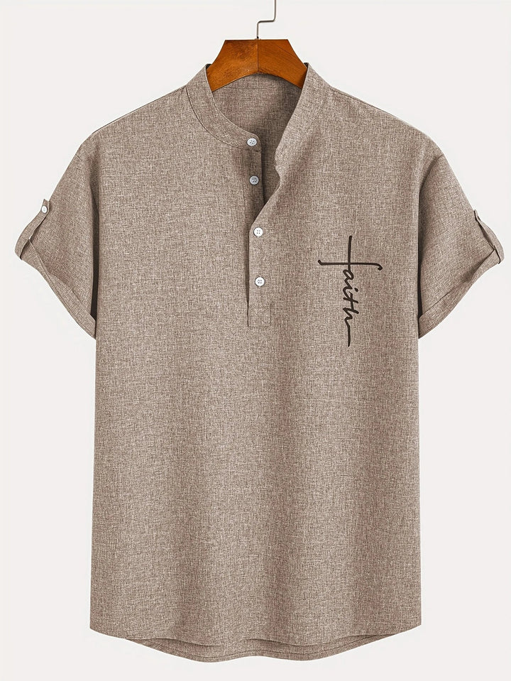 Elliott – Short Sleeve Band Collar Shirt