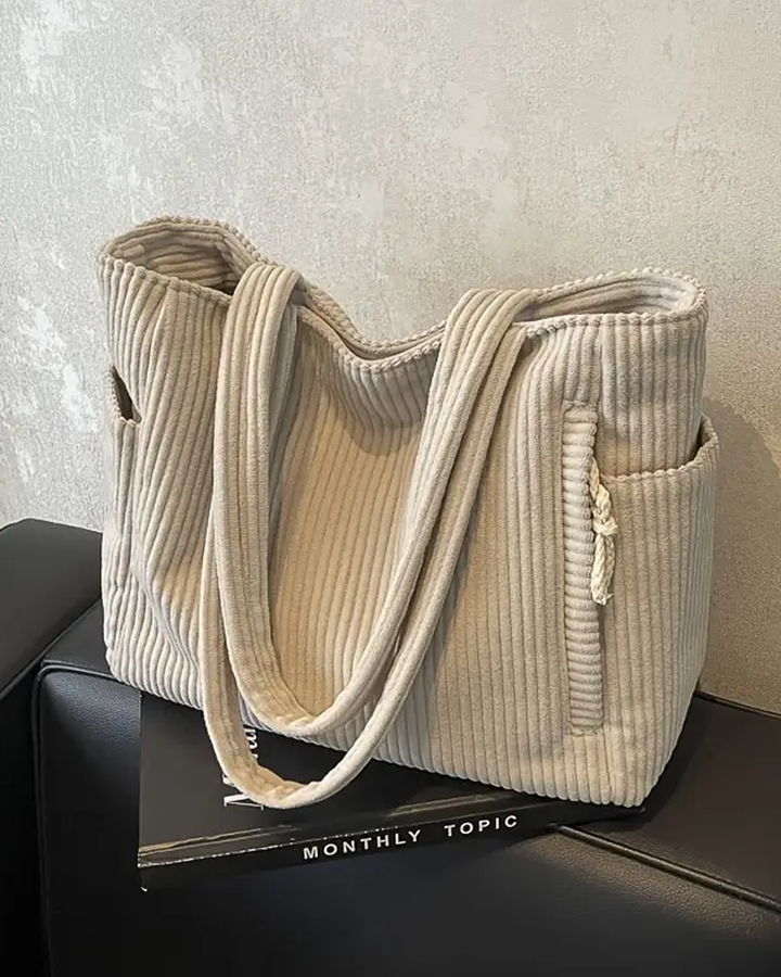 Olivia – Soft Corduroy Tote Bag
