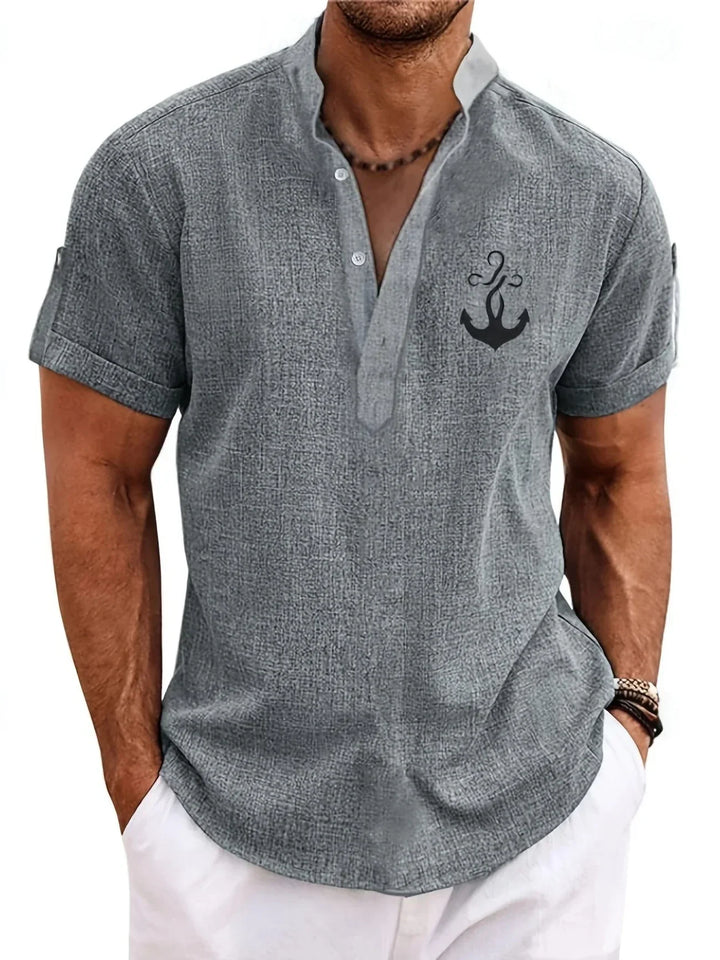 Elliott – Short Sleeve Band Collar Shirt