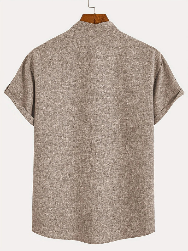 Elliott – Short Sleeve Band Collar Shirt