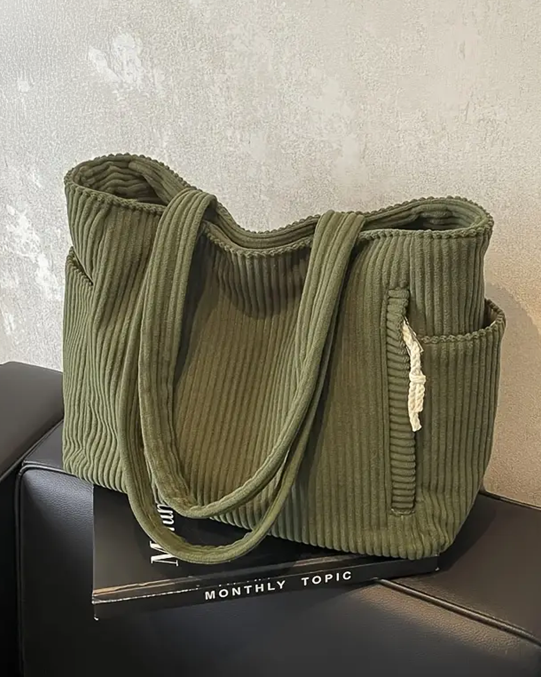 Olivia – Soft Corduroy Tote Bag