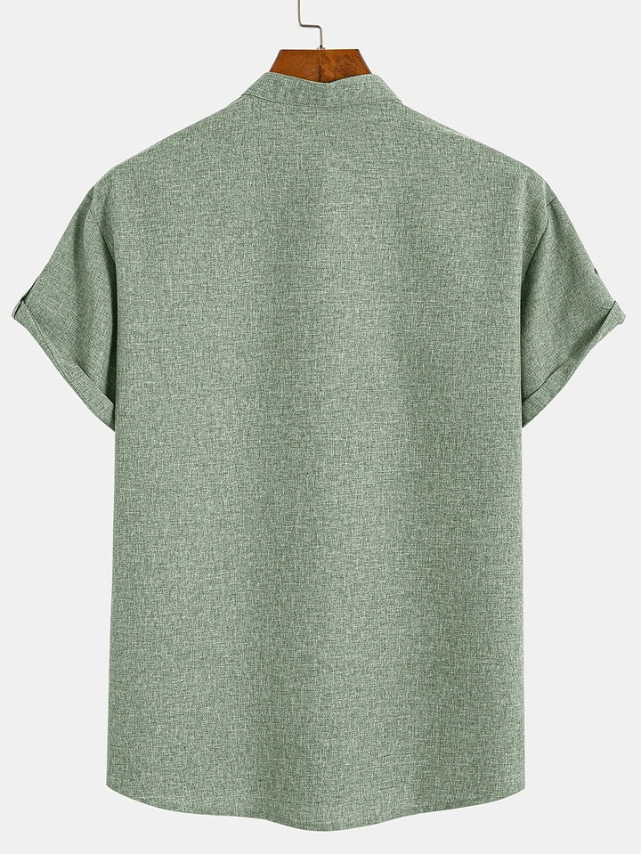 Elliott – Short Sleeve Band Collar Shirt