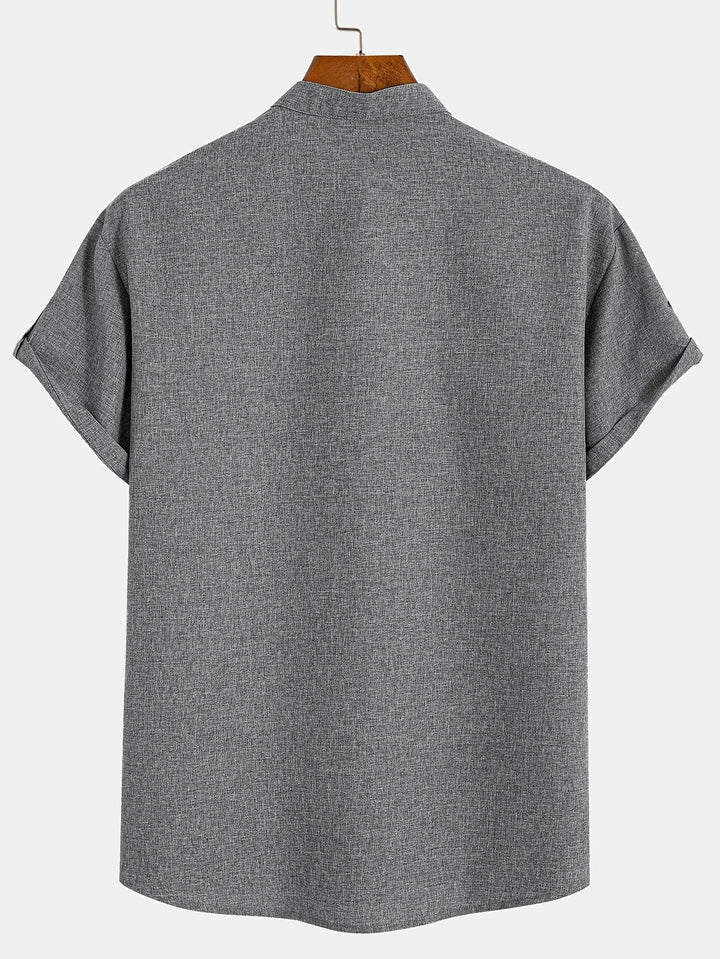Elliott – Short Sleeve Band Collar Shirt