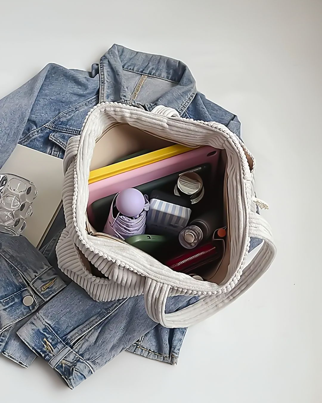 Olivia – Soft Corduroy Tote Bag