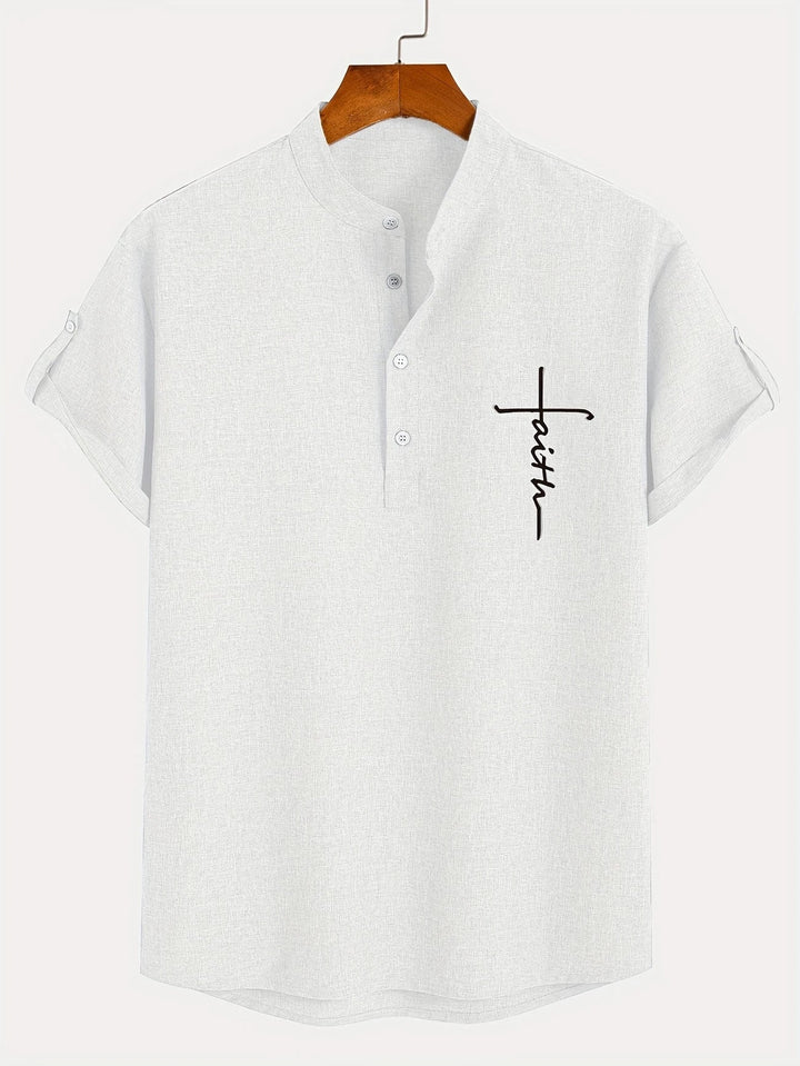 Elliott – Short Sleeve Band Collar Shirt