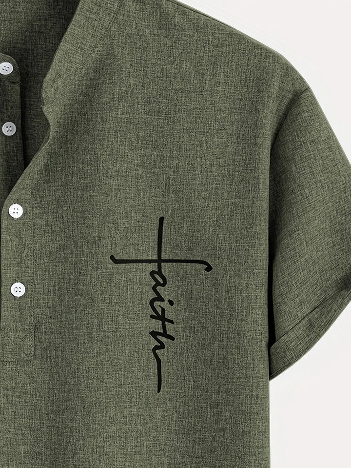 Elliott – Short Sleeve Band Collar Shirt