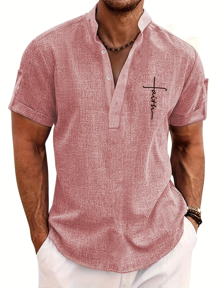 Elliott – Short Sleeve Band Collar Shirt