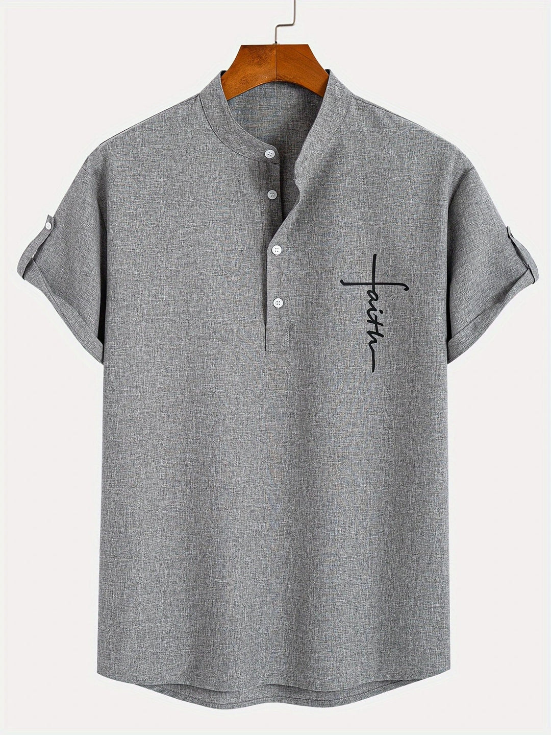 Elliott – Short Sleeve Band Collar Shirt