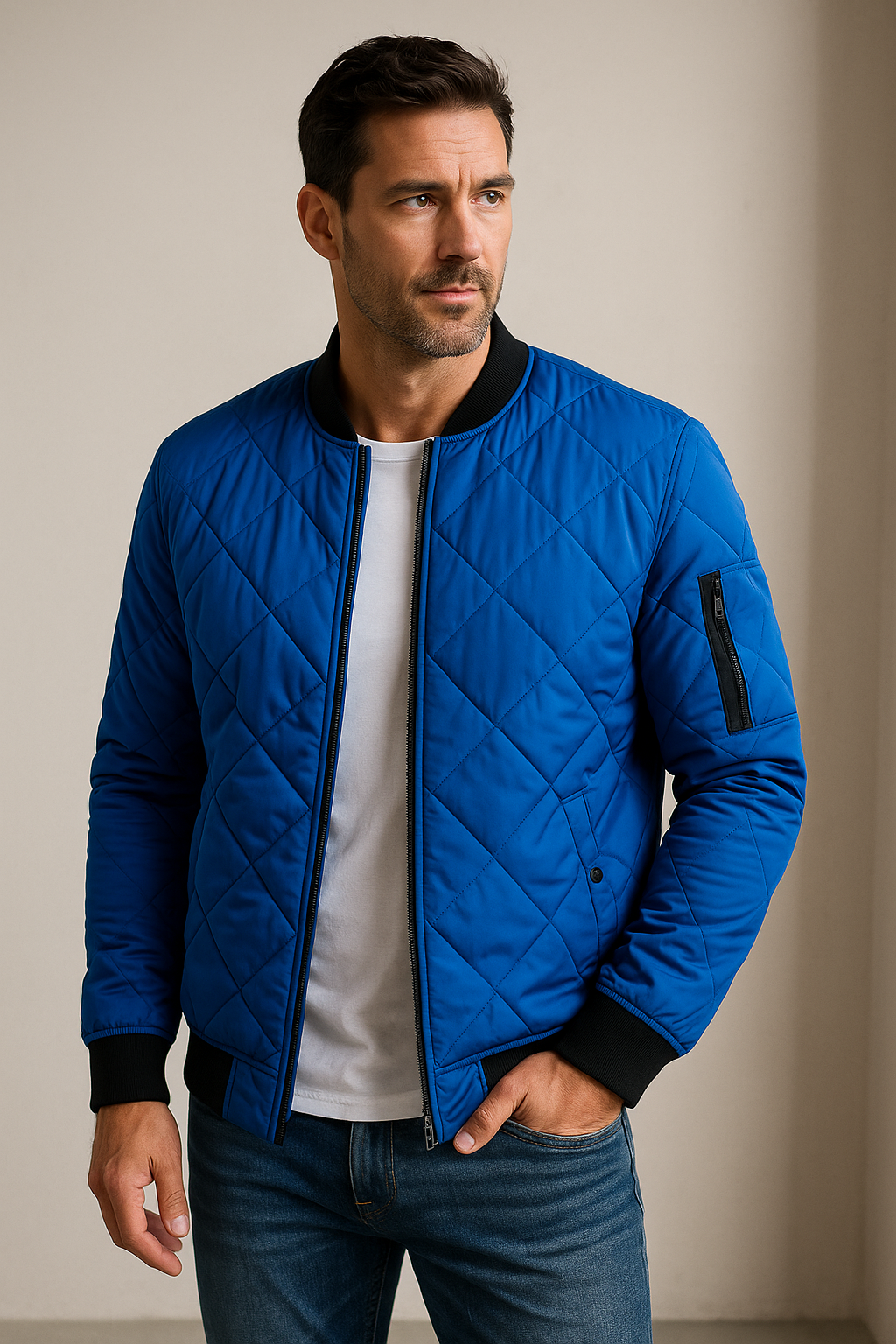 Connor - Quilted Bomber Jacket