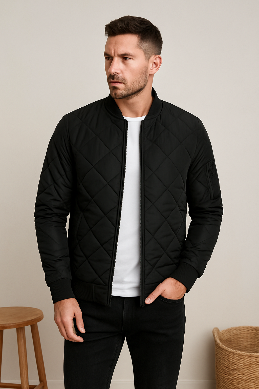 Connor - Quilted Bomber Jacket