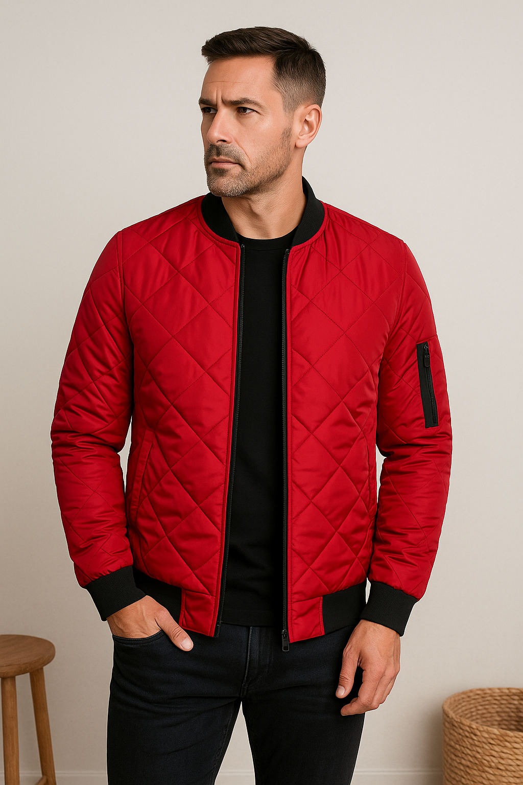 Connor - Quilted Bomber Jacket