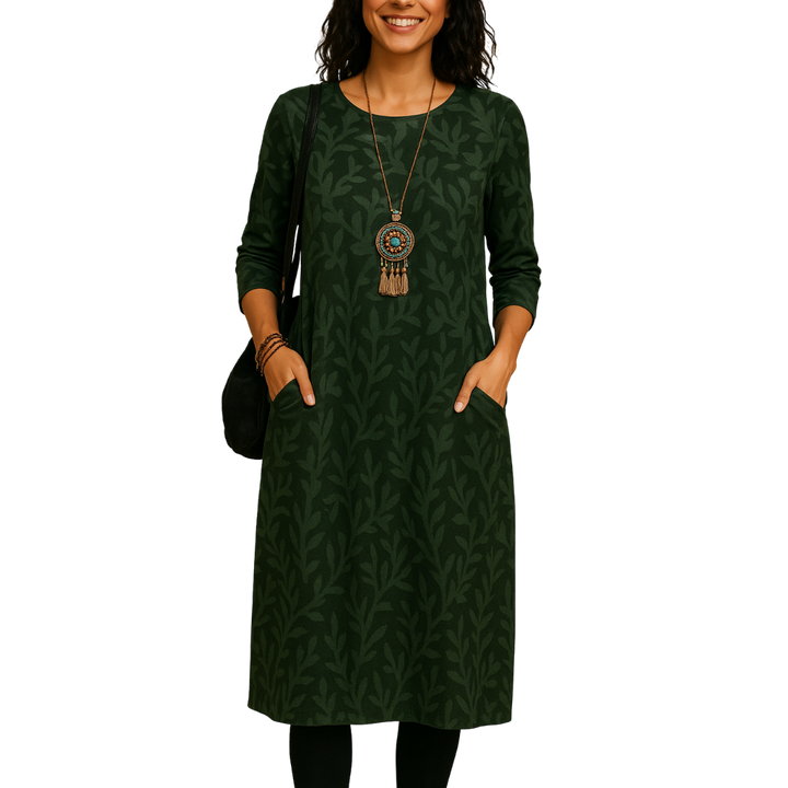 Harper - Breathable leaf print dress