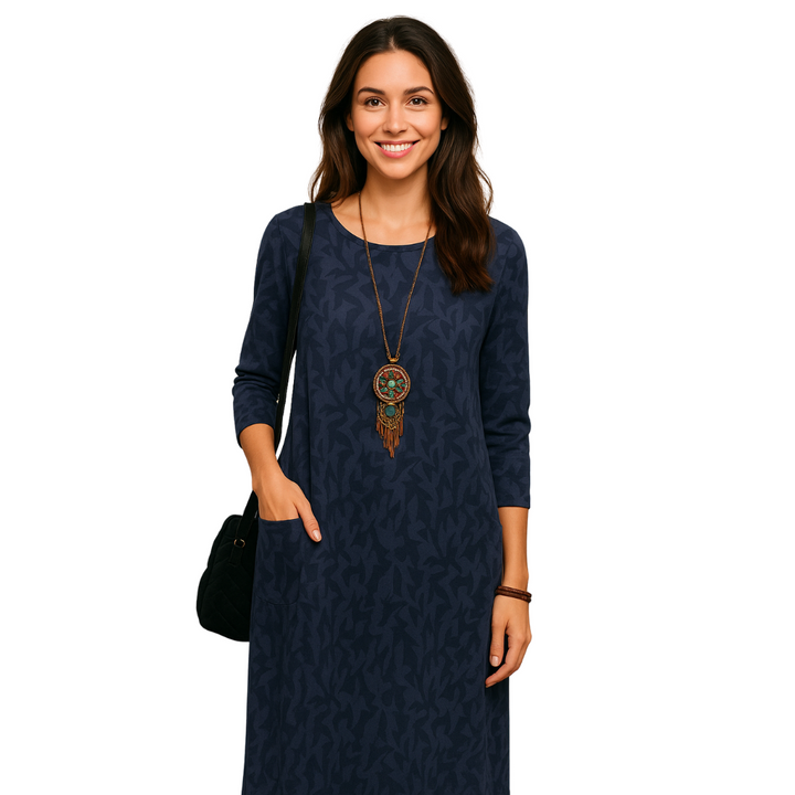 Harper - Breathable leaf print dress