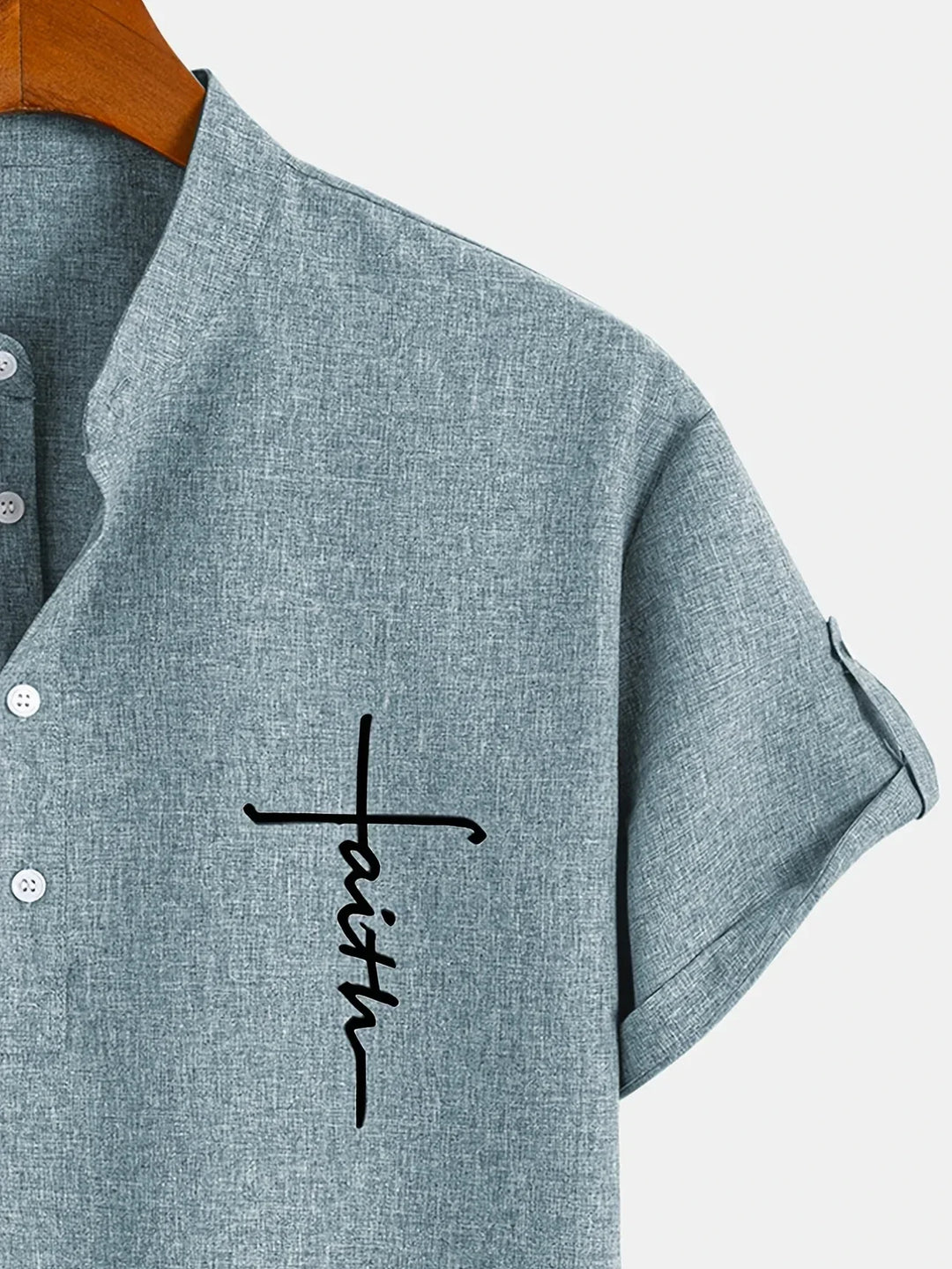 Elliott – Short Sleeve Band Collar Shirt