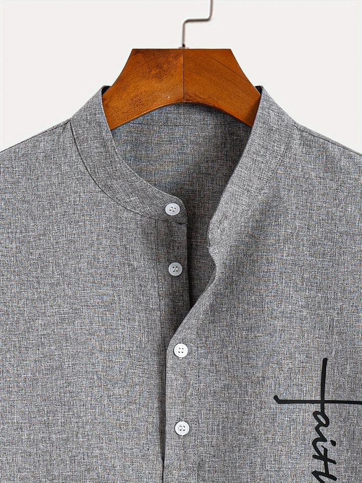 Elliott – Short Sleeve Band Collar Shirt