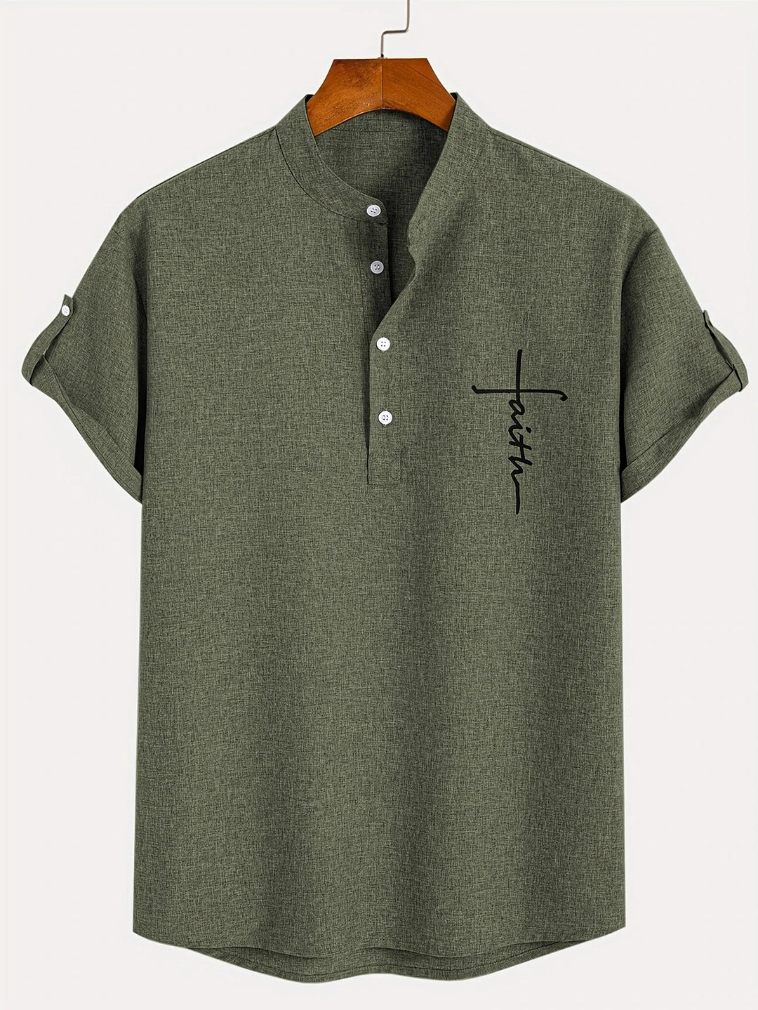 Elliott – Short Sleeve Band Collar Shirt
