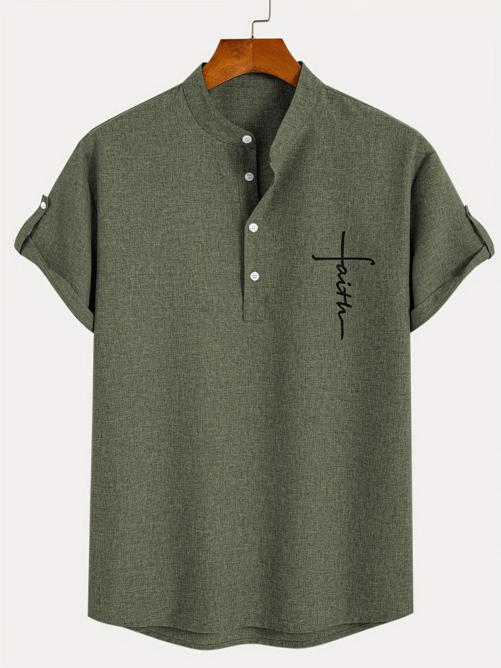 Elliott – Short Sleeve Band Collar Shirt