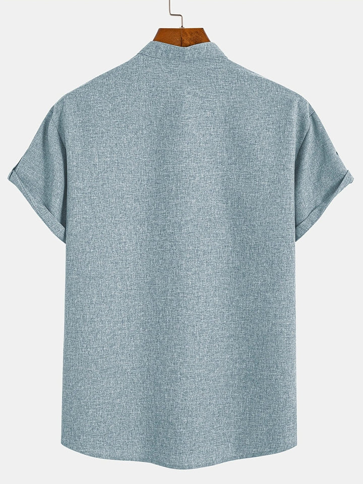 Elliott – Short Sleeve Band Collar Shirt