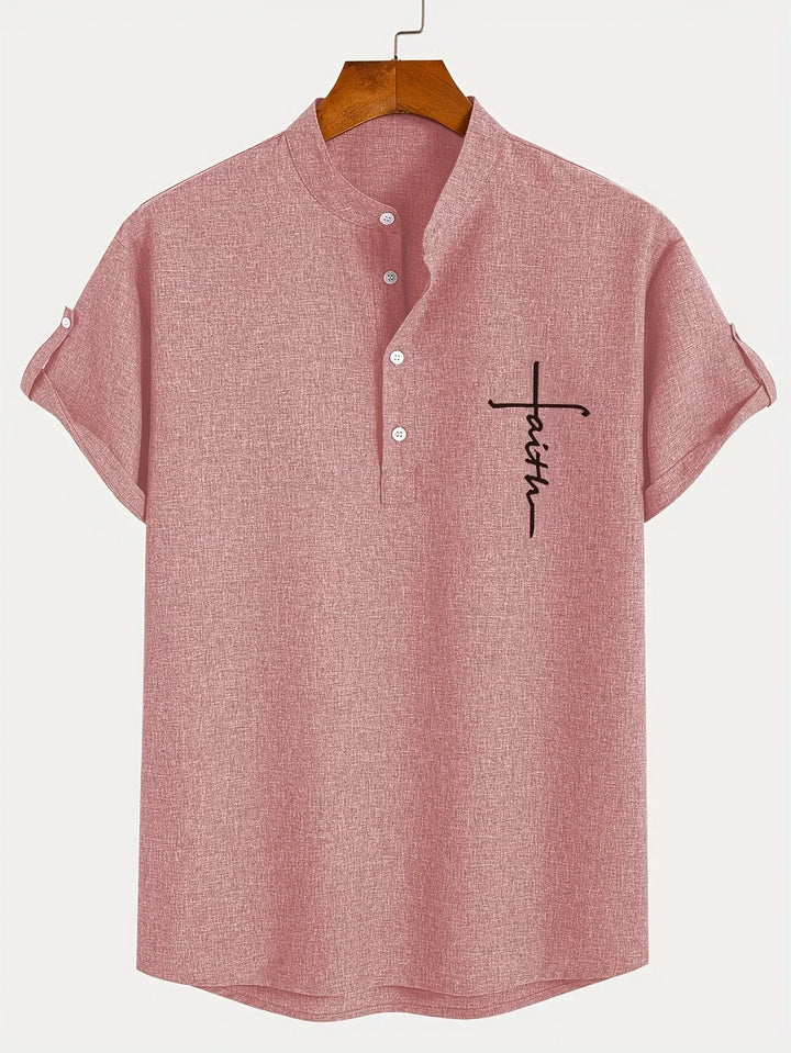 Elliott – Short Sleeve Band Collar Shirt