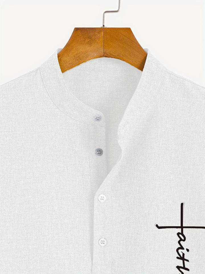 Elliott – Short Sleeve Band Collar Shirt