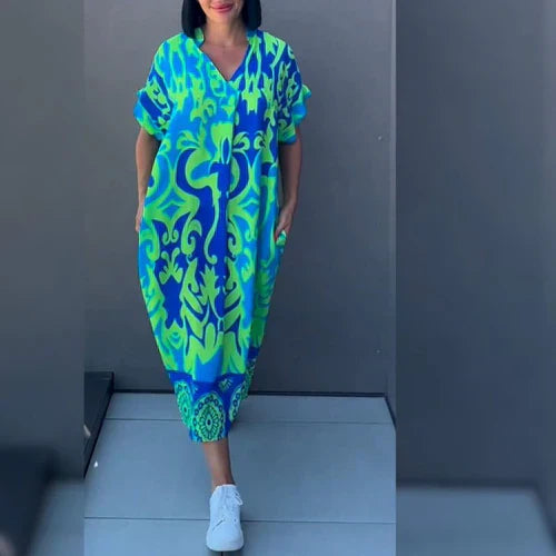 Elena – Vibrant Relaxed-Fit Dress