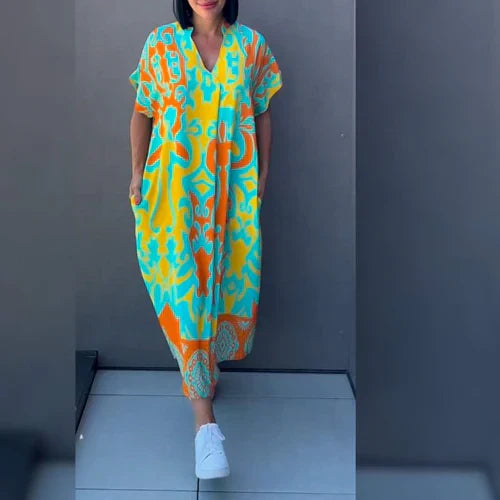 Elena – Vibrant Relaxed-Fit Dress